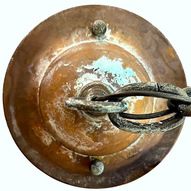 19th Century French Copper Street Lanterns - Pair - Rewired - 6 Foot Chains For Sale - Image 11 of 12