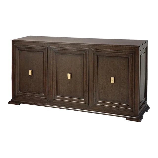 Oak With Brass Maurice Sideboard From the Madeline Stuart Collection For Sale