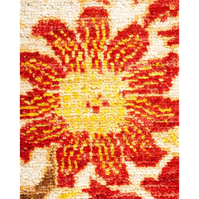 Contemporary Arts & Crafts Hand Knotted Area Rug, Ivory - 6' 3" x 9' 1" For Sale - Image 3 of 9