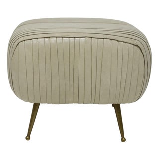 Kelly Wearstler Souffle Ottoman in Rushed Leather For Sale