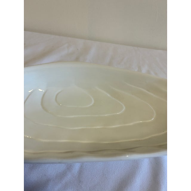 Vintage Este Ceramiche Italy Sculptural White Oyster Dish For Sale - Image 9 of 11