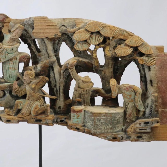 Early 19th Century 19th Century Chinese Temple Woodcarving With Stand For Sale - Image 5 of 7