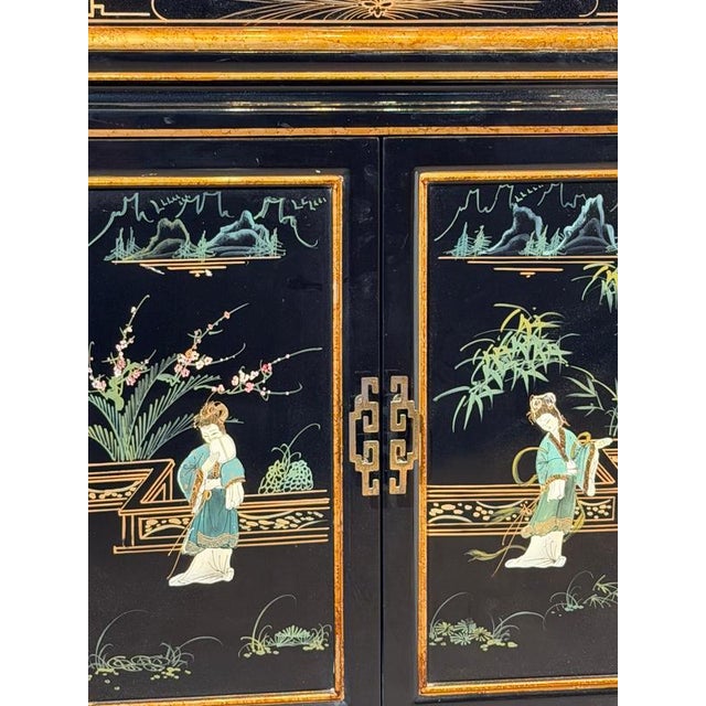 Vintage Lacquered Corner Cabinet For Sale - Image 5 of 7