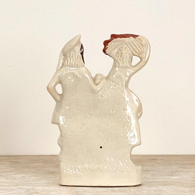 Staffordshire Circa 1880 Staffordshire Figure of a Man and Woman, England For Sale - Image 4 of 5