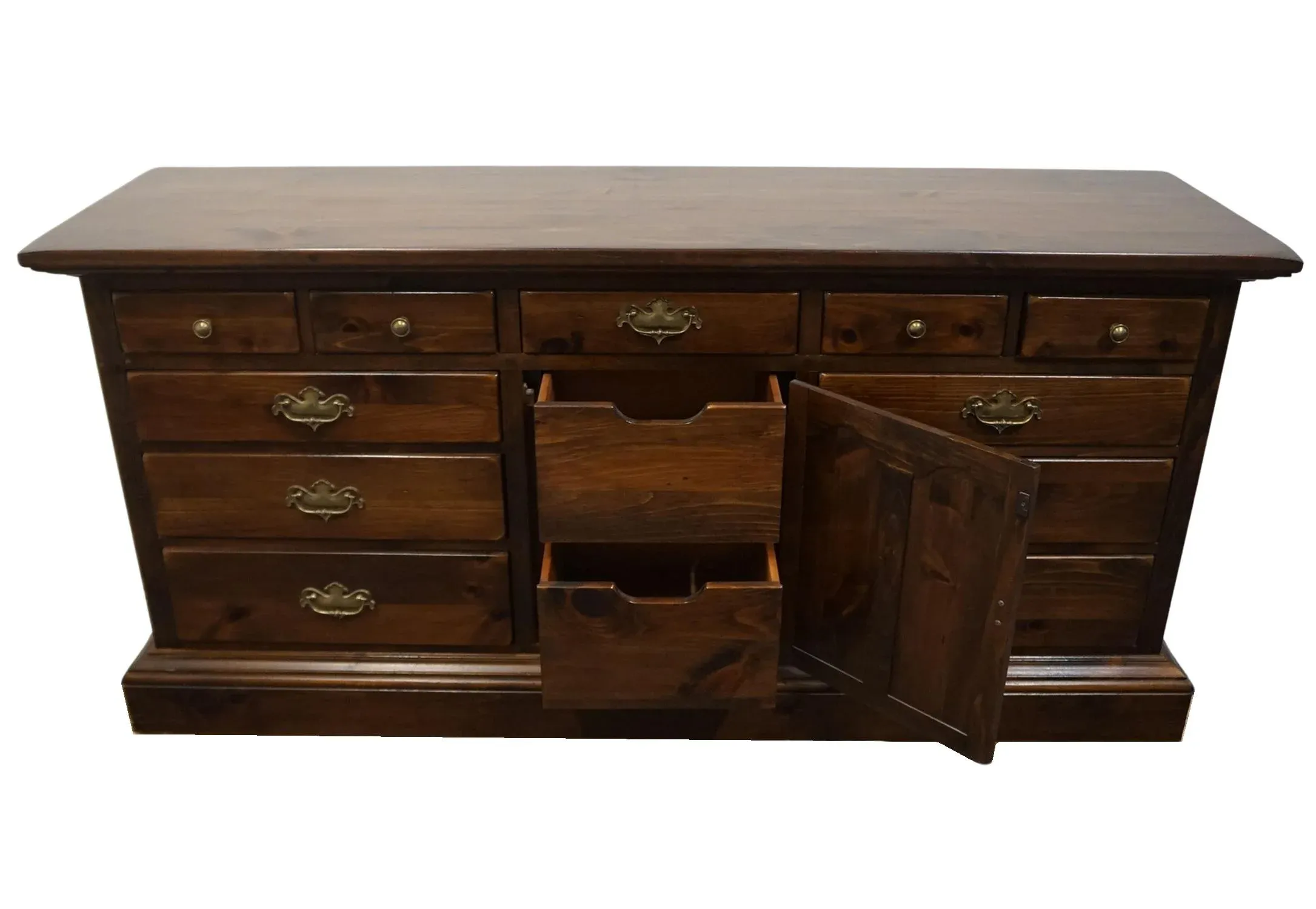 Ethan Allen Antiqued Pine Old Tavern Rustic Americana 72