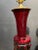 A circa pair 1920’a Italian blown red glass with brass bases table lamps