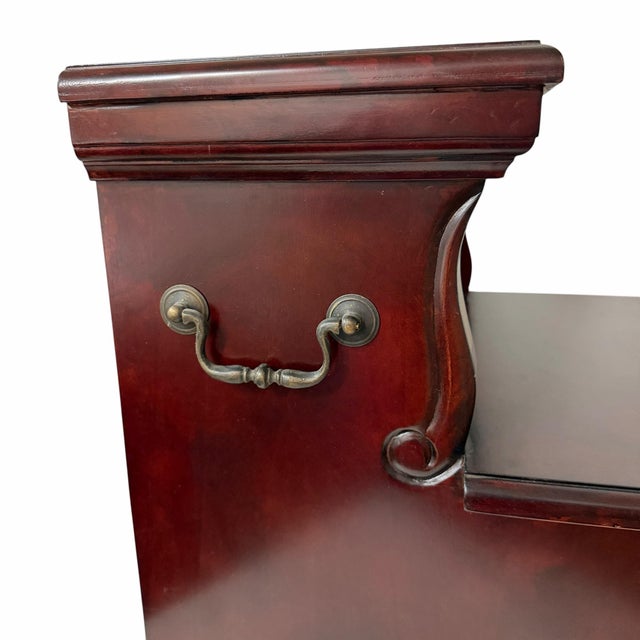 Oxblood Red Vintage Mahogany Bed Steps For Sale - Image 8 of 8