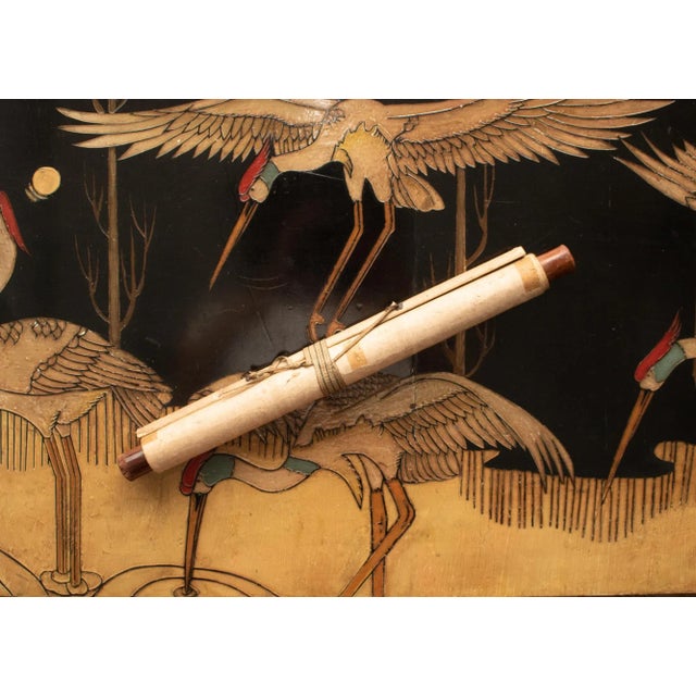 1920s Late Meiji to Early Showa Japanese Watercolor Scroll "The Crow and the Snow" For Sale - Image 12 of 12