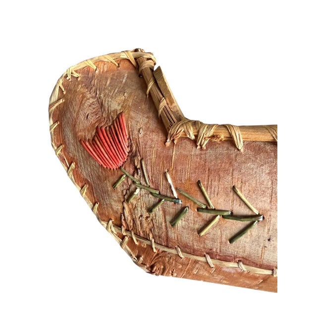 Canoe Model With Needlework Vintage For Sale - Image 4 of 10