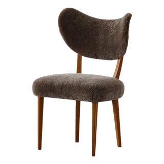 Mid-Century Danish Dining or Desk Chair in Lambswool by Eva Koppel, 1950s For Sale