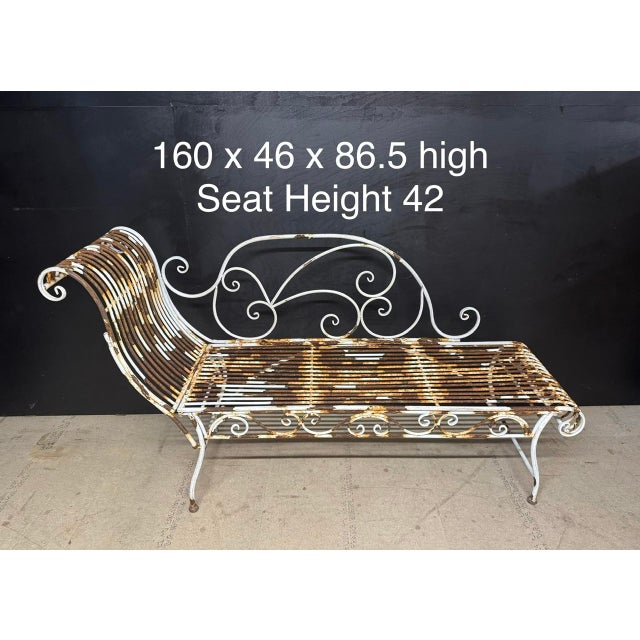 French Decorative Iron Garden Seat, 1970 For Sale - Image 6 of 11