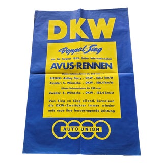DKW Motorcycles Avus Double Victory Poster, 1953 For Sale