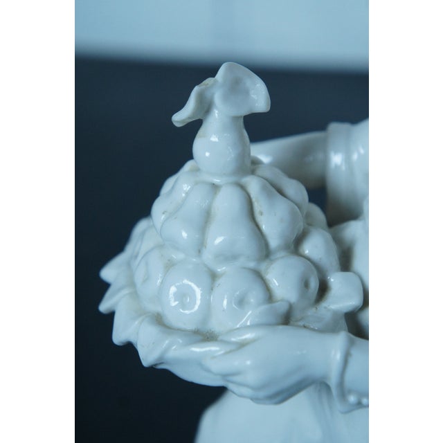 1930s Hugo Meisel German Schwarzburger Porcelain Man With Fruit Figurine For Sale - Image 6 of 12