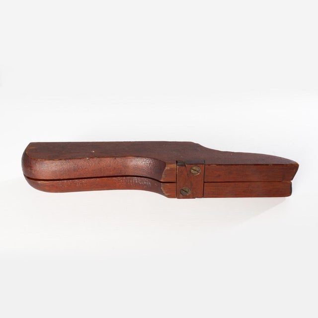 Early 20th Century Antique Campaign Folding Mahogany Boot Jack With Boot Pull For Sale - Image 5 of 5