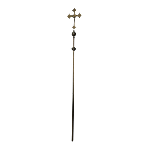 Antique Brass Church Processional Cross Jesus Catholicism