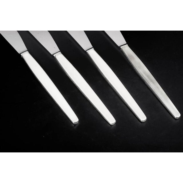 Cypress Lunch Knives in Sterling Silver and Stainless Steel by Georg Jensen, 1940s, Set of 4 For Sale - Image 3 of 6