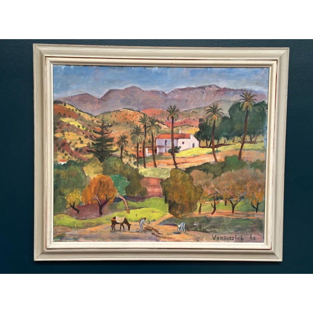 Pierre Van Der Stok, Landscape, 1960, Oil Painting on Canvas, Framed For Sale - Image 16 of 16