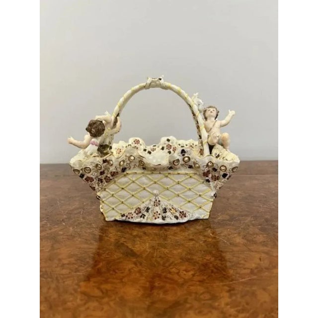 Victorian Porcelain Basket, 1880s For Sale - Image 3 of 7