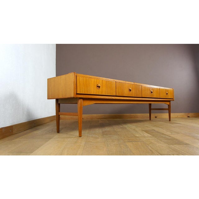 Vintage Scandinavian Teak Low Sideboard, 1960s For Sale - Image 4 of 10
