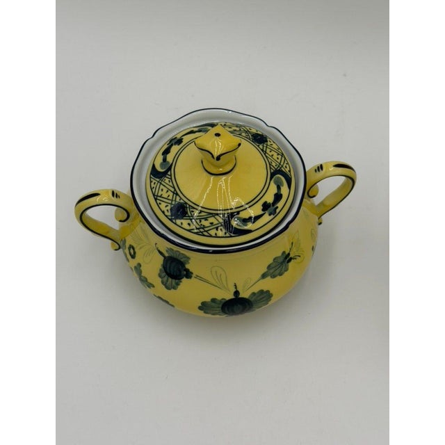 Ginori 1735 Oriente Italiano Citrono Covered Sugar Bowl and Creamer For Sale - Image 16 of 18