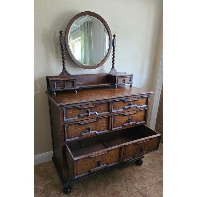 Antique English Dresser Solid Oak, Jacobean Style, 1700s For Sale - Image 11 of 16