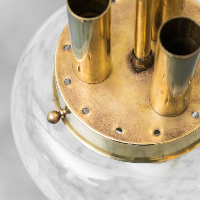 Brass and Glass Pendant Lamp, 1960s For Sale - Image 9 of 10