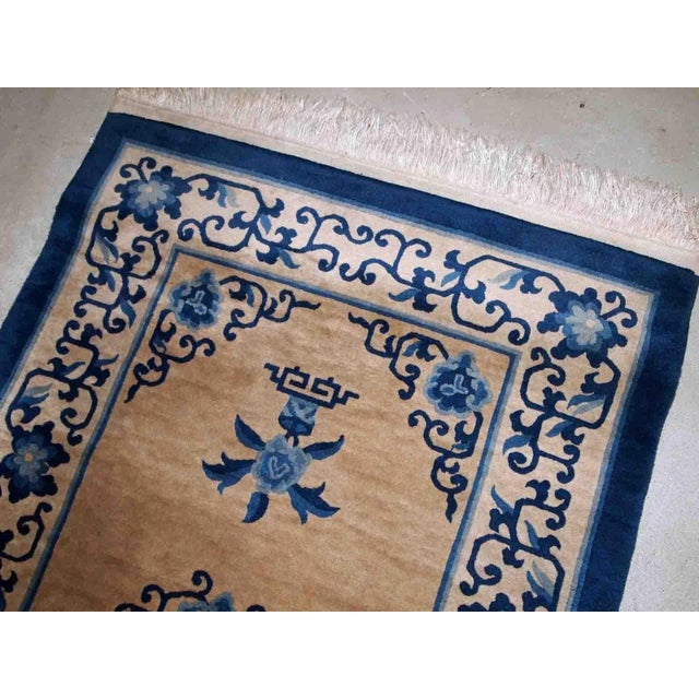 1940s Vintage Handmade Peking Chinese Rug For Sale In New York - Image 6 of 8
