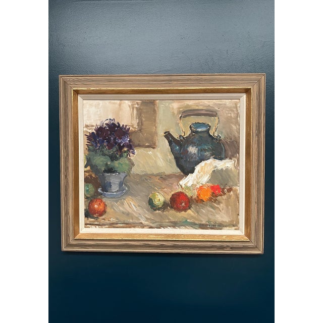 Karl Gustav Strandberg, Still Life with Kettle, 1960s, Oil Painting on Canvas, Framed For Sale - Image 16 of 18