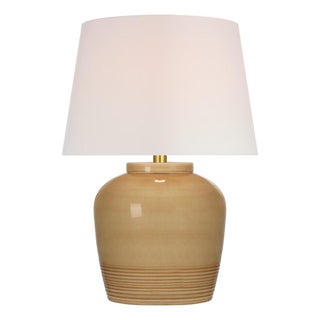 Marie Flanigan by Visual Comfort Signature Nora Medium Table Lamp in Light Honey with Linen Shade For Sale