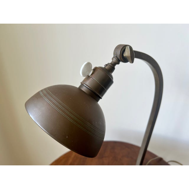 Early 20th Century Art Deco Brass Table Lamp, France For Sale - Image 3 of 15