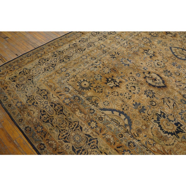 Traditional Luxurious Beige Background With Special Allover-Floral Design Antique Persian Kirman Rug For Sale - Image 3 of 12