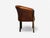 Brown Georgian Style, Distressed Brown Leather, Stained Wood, Tub Chair, Usa, 1960s For Sale - Image 8 of 9