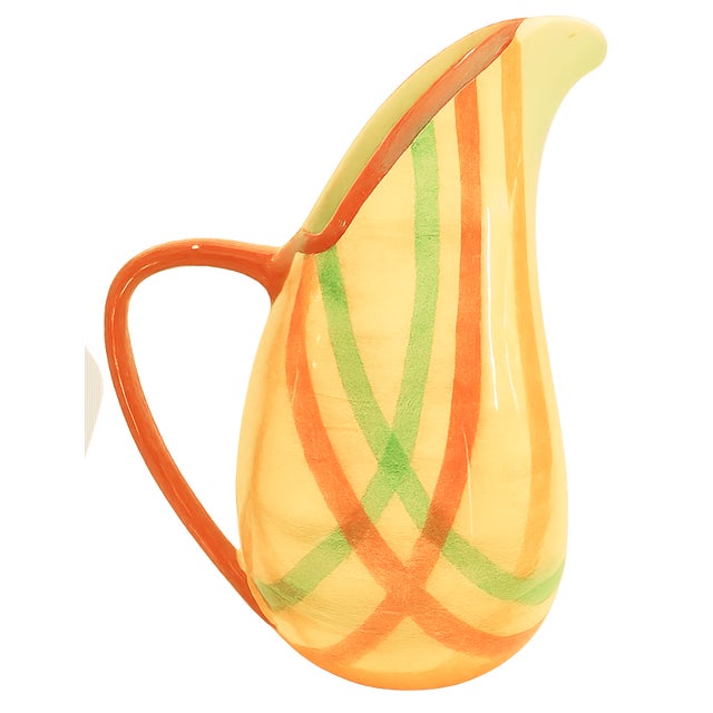 Mid-Century Modern 1940s Vernon Kilns / Vernonware Homespun California Pottery Beverage Pitcher For Sale - Image 3 of 4
