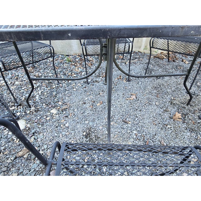 7 Piece Vintage Wrought Iron Patio Furniture For Sale In Providence - Image 6 of 10