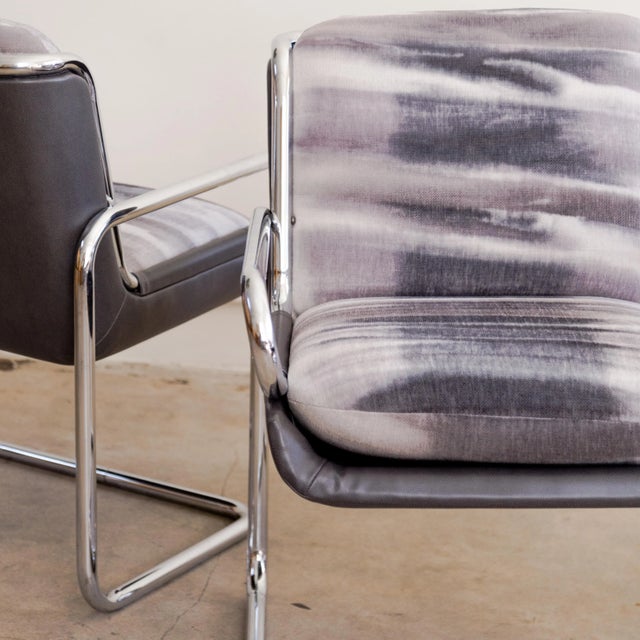 1980s 1980s Mod Cantilevered Dining Armchairs - Set of 4 For Sale - Image 5 of 9