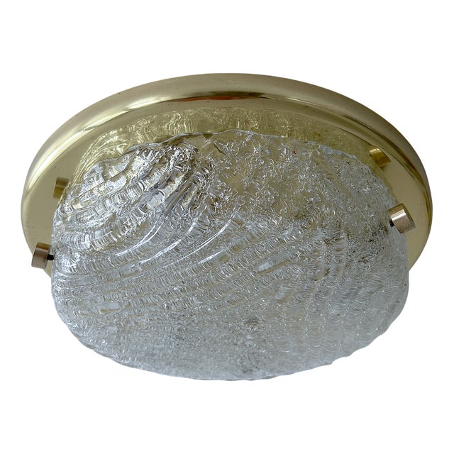 Vintage Murano Glass Flush Light from Hillebrand, 1970s For Sale