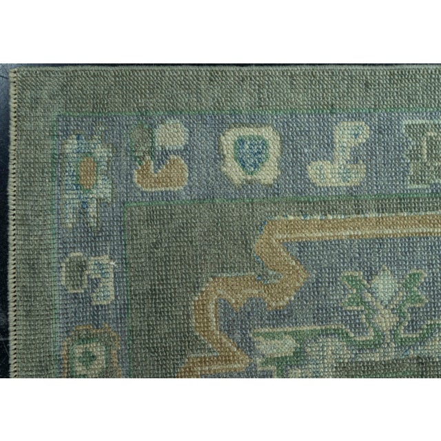 Turkish Oushak Rug 3' x 9'4" #19068 For Sale - Image 4 of 8