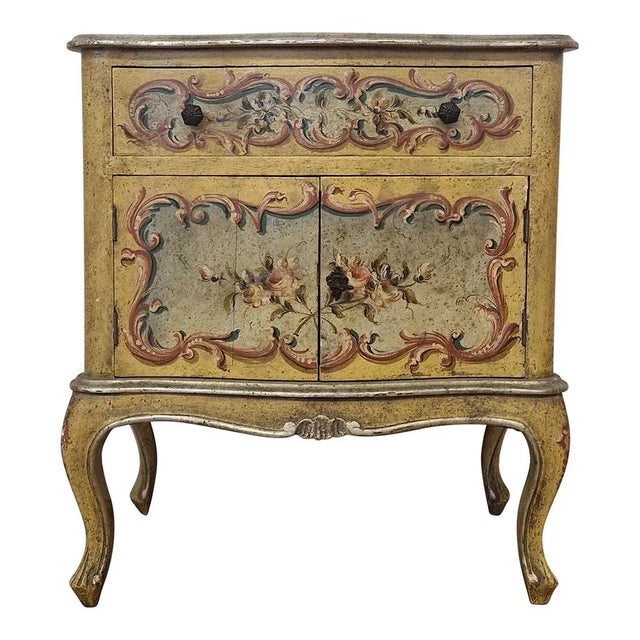 Lacquered Bedside Table with One Drawer and Two Doors, 1980s For Sale - Image 9 of 9