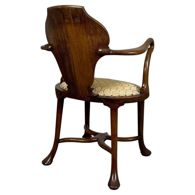 Wood Early 20th Century English Mahogany Armchair in the style of Cornelius v. Smith For Sale - Image 7 of 13