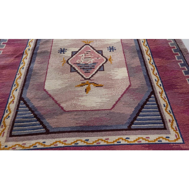 Mauve Doris Leslie Blau Mid-20th Century Swedish Pile Rug by Martha Ghan For Sale - Image 8 of 9