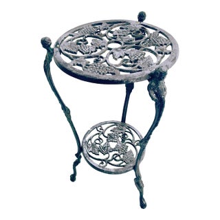 1940s Art Nouveau Metal Plant Stand or End Table For Sale
