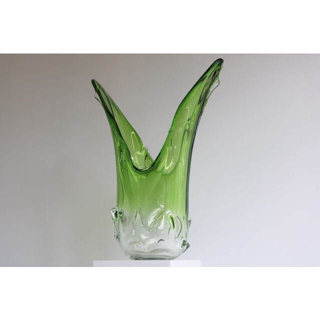 Mid-Century Modern Large Vintage Italian Murano Glass Vase by Fratelli Toso for Fratelli Toso, 1950 For Sale - Image 3 of 12