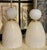 Pair of modern Murano style ivory and gold glass lamps. Circa 2000. Perfect for today's transitional designs! 20'H x 8"w