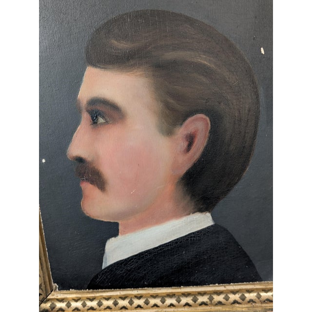 "Big Ear": 19th Century American Folk Painting of a Gentleman For Sale In New York - Image 6 of 7