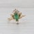 Modern 0.47ctw Pear Emerald Diamond Halo Ring 18k Yellow Gold Size 5 For Sale - Image 3 of 7
