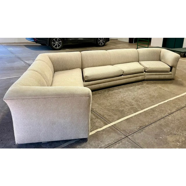 Mid-Century Modern Vintage Mid Century Modern Milo Baughman Style Chrome Base 3 Piece Sectional Sofa For Sale - Image 3 of 7