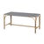 Wood Tobias 40 in. W Outdoor Rectangular Rattan Dining Bench, Blue/White Dot / Natural Rattan Frame For Sale - Image 7 of 7