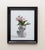 This artwork features a delicate arrangement of pink alstroemeria flowers, their intricate petals and subtle variations in...