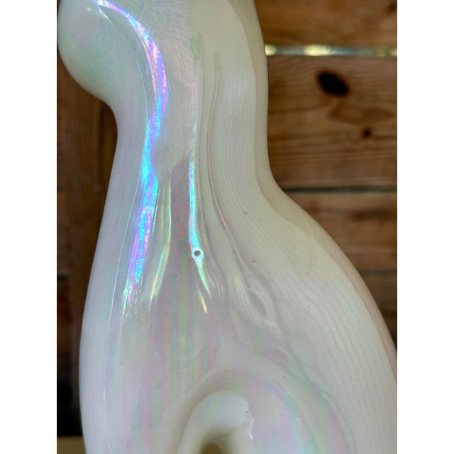 Mid-Century Modern Mid-20th Century Rosenthal Netter Iridescent Ceramic Cat Figurines – Set of Two For Sale - Image 3 of 12