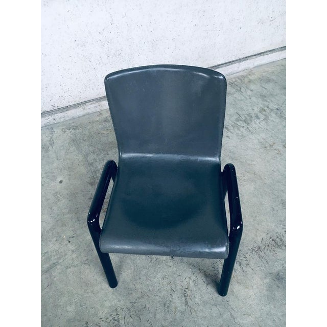 Postmodern Leather Dining Chairs, Italy, 1980s, Set of 4 For Sale - Image 10 of 18